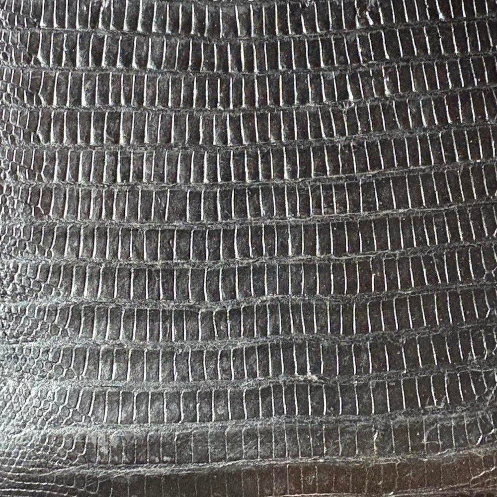 Black faux snakeskin vintage clutch bag - Picture 3 of 4